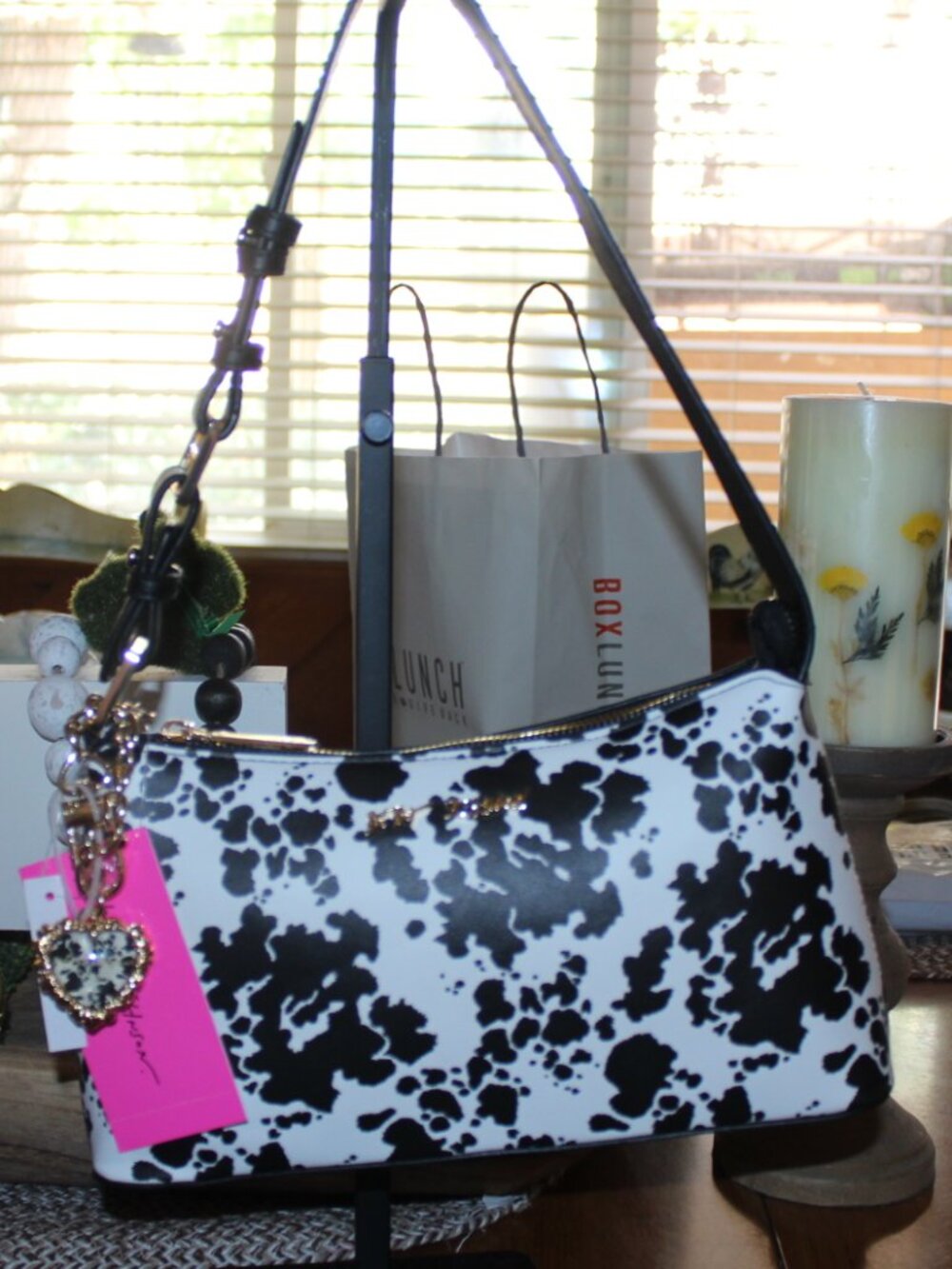 NWT Betsey Johnson western Cow print shoulder bag. BOHO, WESTERN, Darling!